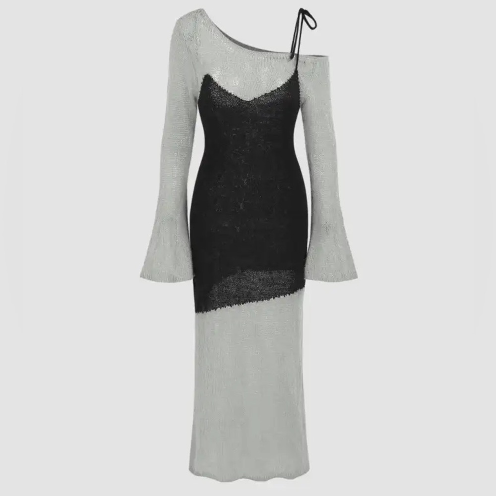 Cider Asymmetrical Knot Dress w Tie